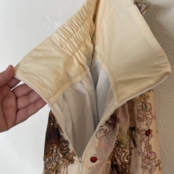 Lolitimes Fairytale Print Whimsigoth Skirt Size Small Multicolor Bow Lace Lined - Picture 12 of 13